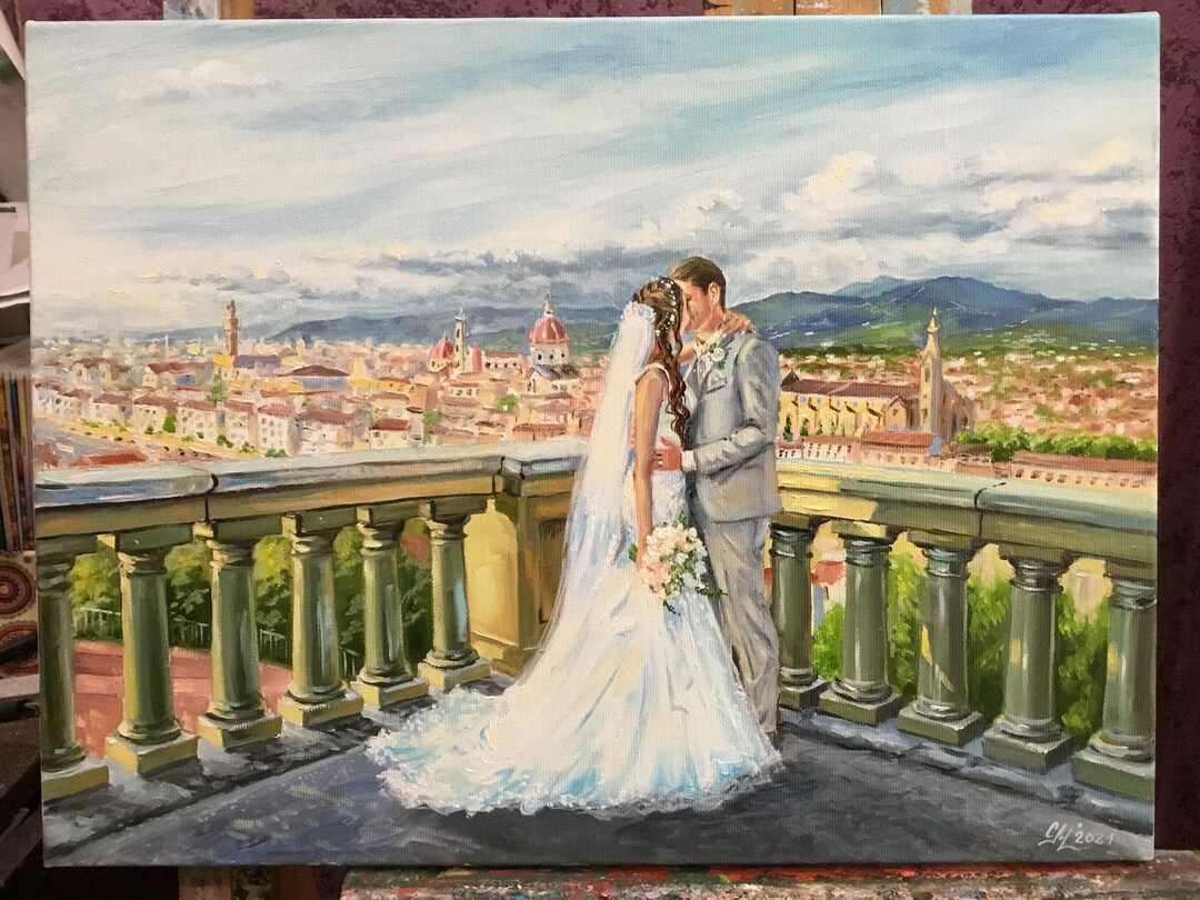 Art Commission Painting Canvas Wedding Painting From Photo to Painting ...