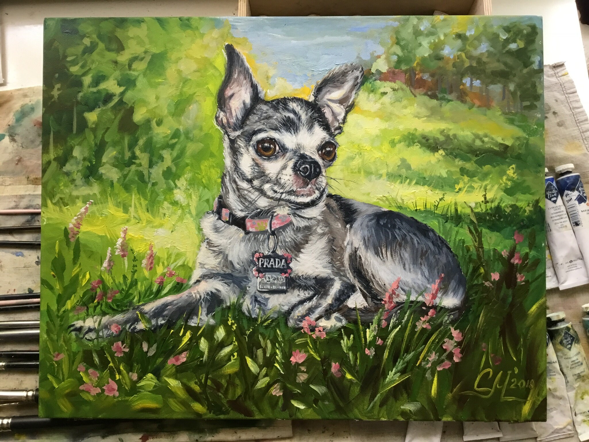 Custom Dog Portrait Canvas Art Commission Painting From Photo Custom ...