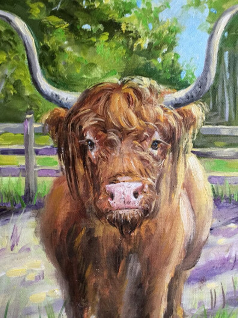Farm Animal Wall Art Painting Portrait Personnalise Domestic Etsy