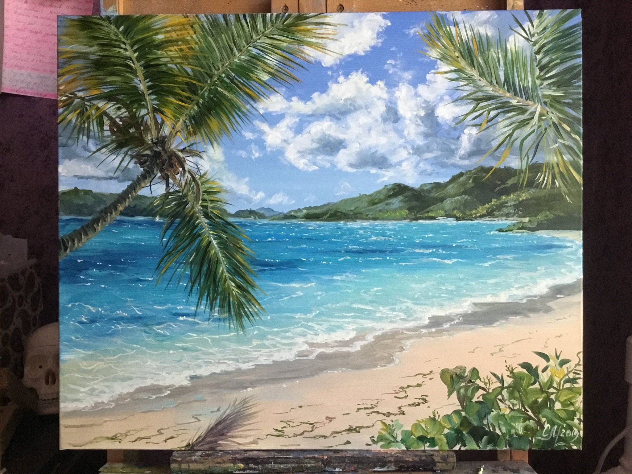 Tropical beach painting commission oil painting landscape Etsy