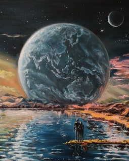 宇宙の絵画 宇宙の壁アート キャンバスに描かれた絵画 特注油絵 銀河の