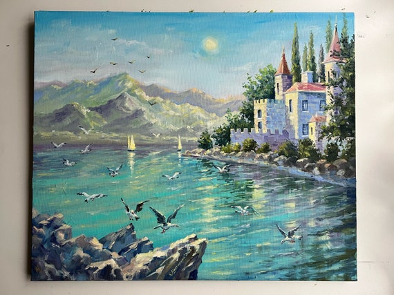 Mediterrane Landschaft Mit Figuren