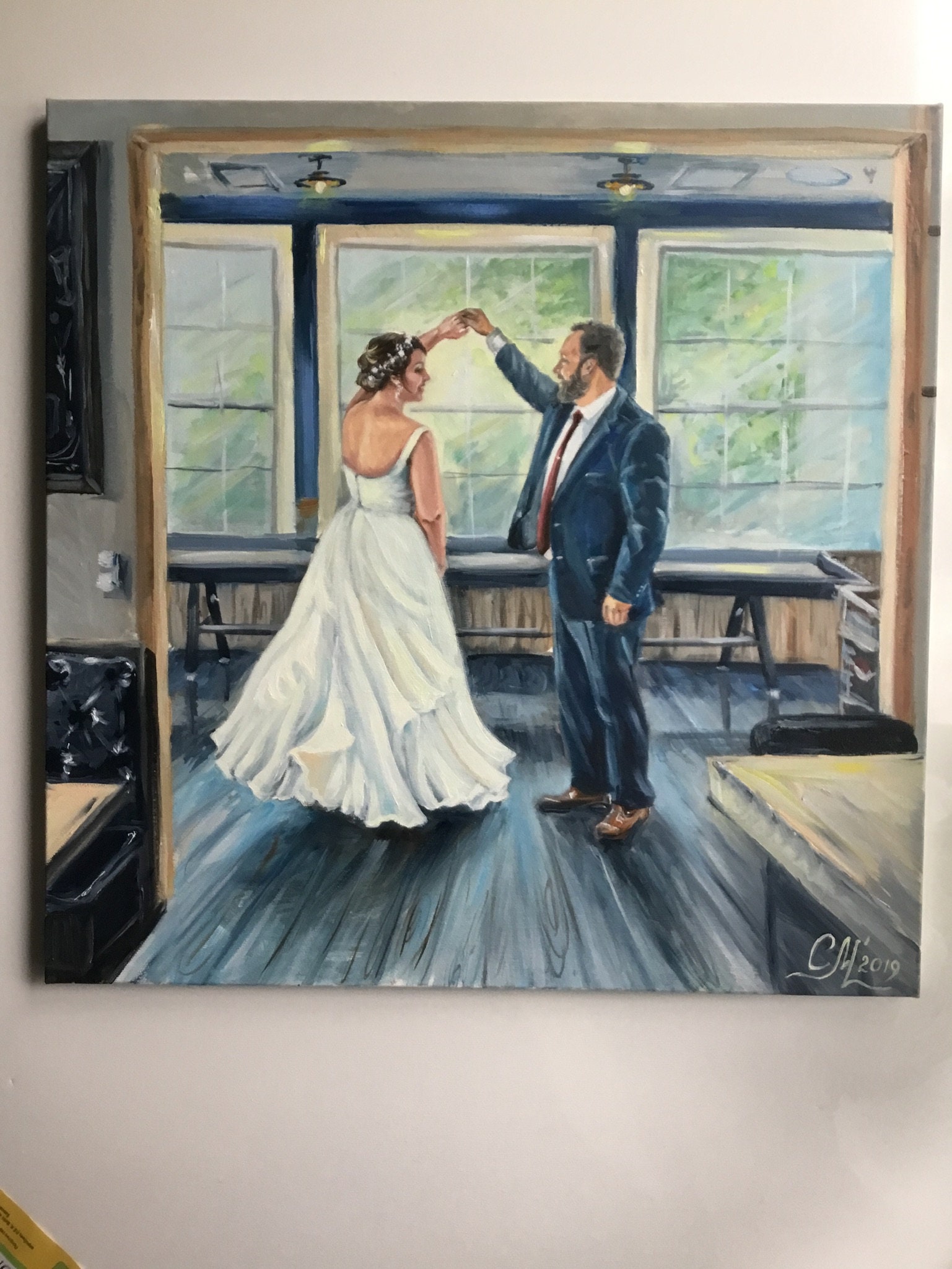 Art Commission painting on canvas wedding portrait oil Etsy