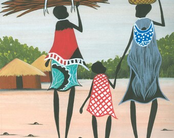 on the way home canvas paper  black Matt and white frame