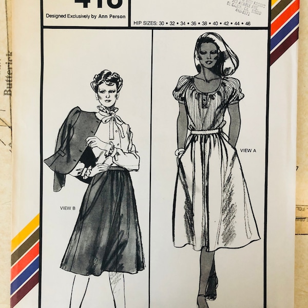 Stretch & Sew 418 Womens Sewing Pattern Hip Sizes: 30-46in Flared Hidden Closure Skirts Skirt Pockets Below Knee Length Summer Easy UNCUT