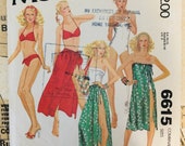VINTAGE 70s Women 39 s Sewing Pattern Size 8 10 12 Misses Swimsuit and Skirt or Coverup Swim Suit Bathing Bikini One Piece Strapless Halter