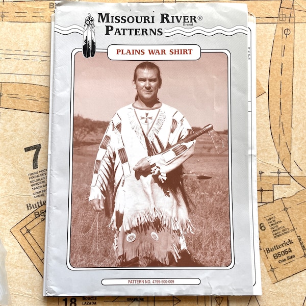 Plains War Shirt Missouri River Patterns Native American Costume Sewing Pattern Indian Costume Sewing Pattern Leather Deer Skin Hide Fringed