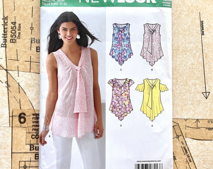 New Look 6213 Drape Blouse Pattern Sleeveless Tie Drape off Cold ...