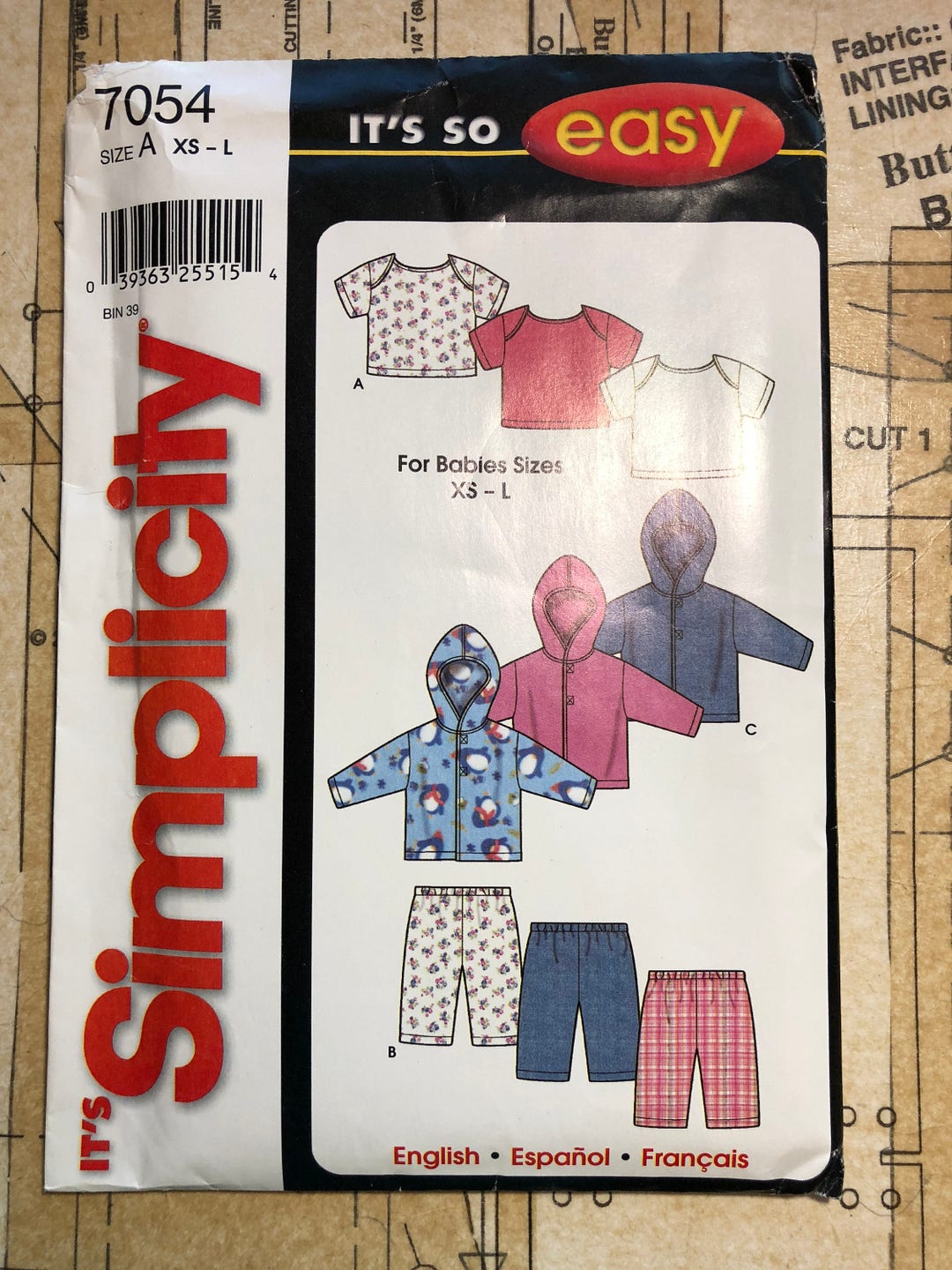 Simplicity 7054 Baby Clothes Sewing Pattern 1-18 Months Toddler Newborn ...