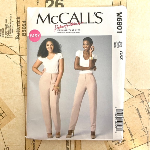 Mccalls 6901 Pants Sewing Pattern Pant Fitting Pattern Semi Fitted Tapered Trouser Pockets Mock Fly Womens Size 8 10 12 14 16 18 20 22 24
