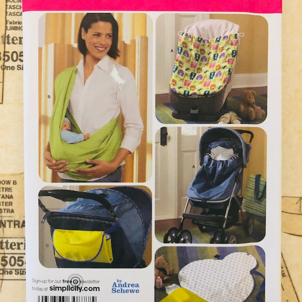 Simplicity 3712 Baby Newborn Mom Accessories Travel Sewing Pattern Infant Sling Stoller Car Seat Bunting Travel Changing Pad DIY Craft UNCUT