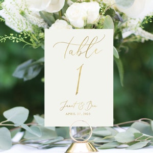 Personalized Gold Table Numbers, Silver Table Number, Copper Table Number, Foil Table Numbers, Wedding Decor, #1174-P 4x6