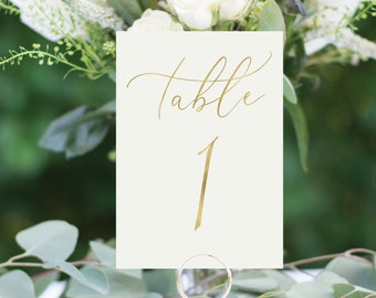 Gold Wedding Table Numbers, Wedding Table Decor, Gold Foil Table Numbers, Wedding Table Numbers, #1174 4x6