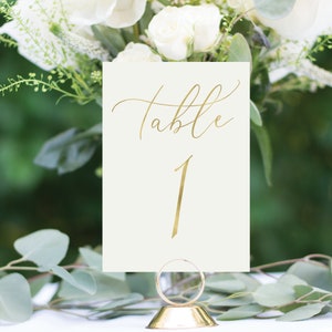 Gold Wedding Table Numbers, Wedding Table Decor, Gold Foil Table Numbers, Wedding Table Numbers, 1174 4x6 image 1