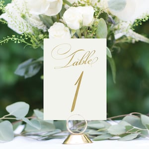 Gold Table Numbers, Wedding Table Numbers, Rustic Table Numbers, Foil Table Numbers, Ivory Table Numbers, #1153 4x6