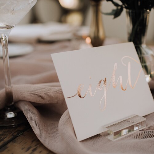 Rose Gold Table Numbers Wedding Table Numbers Rustic Table | Etsy