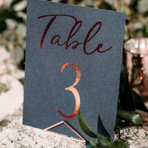 Copper Table Numbers Navy Table Numbers Wedding Table Etsy