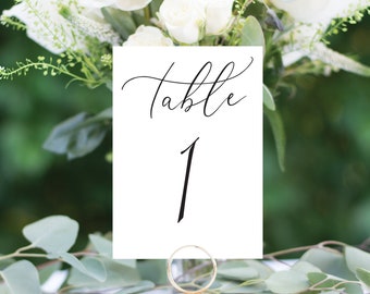 Modern Wedding Table Numbers, Handmade, Rustic, Chic, Your Choice of Color, Free Shipping! #1191 4x6