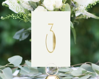 Art Deco Gold Foil Table Numbers: 4x6 Wedding Reception Decor