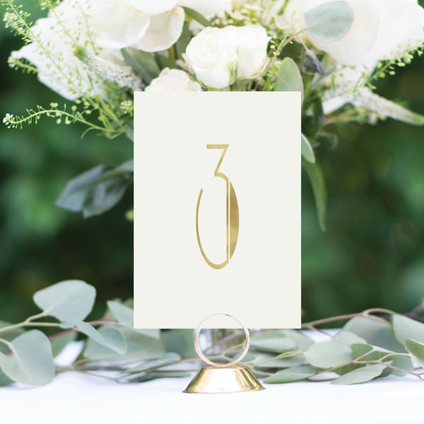 Traditional Art Deco Gold Table Numbers, Wedding Table Numbers, Rustic Table Numbers, Foil Table Numbers, Art Deco Table Numbers, #1181 4x6