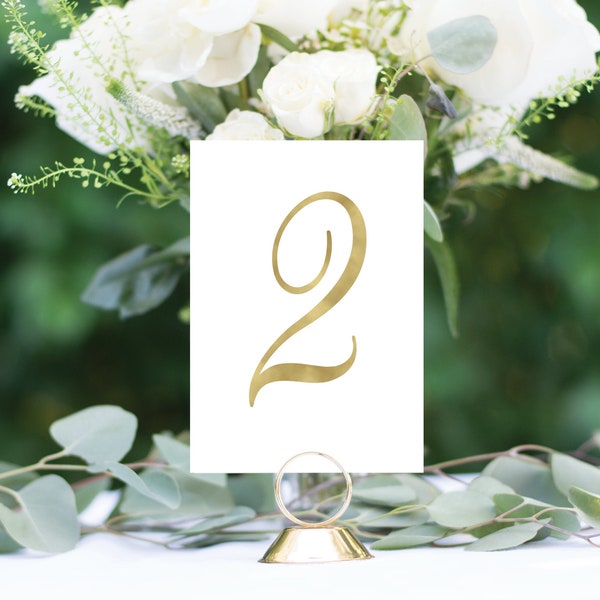 Gold Table Numbers, Wedding Table Numbers, Rustic Table Numbers, Foil Table Numbers, Ivory Table Numbers, #1105 4x6