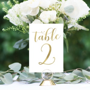 Gold Table Numbers, Wedding Table Numbers, Rustic Table Numbers, Foil Table Numbers, Ivory Table Numbers, #1134 4x6