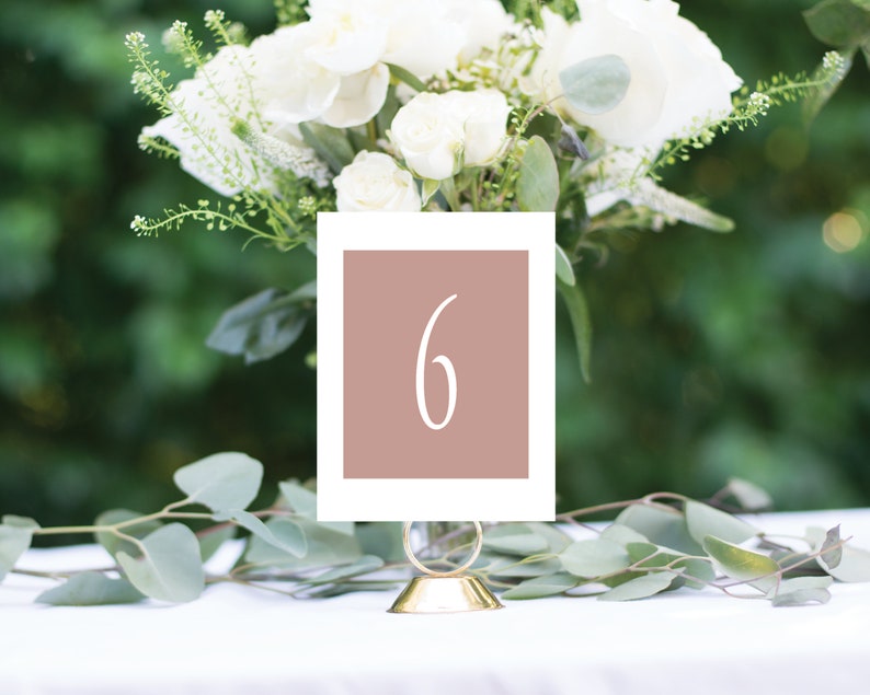 Elegant Wedding Table Numbers, Handmade, Rustic, Chic, Your Choice of Color, Free Shipping 0163 image 3