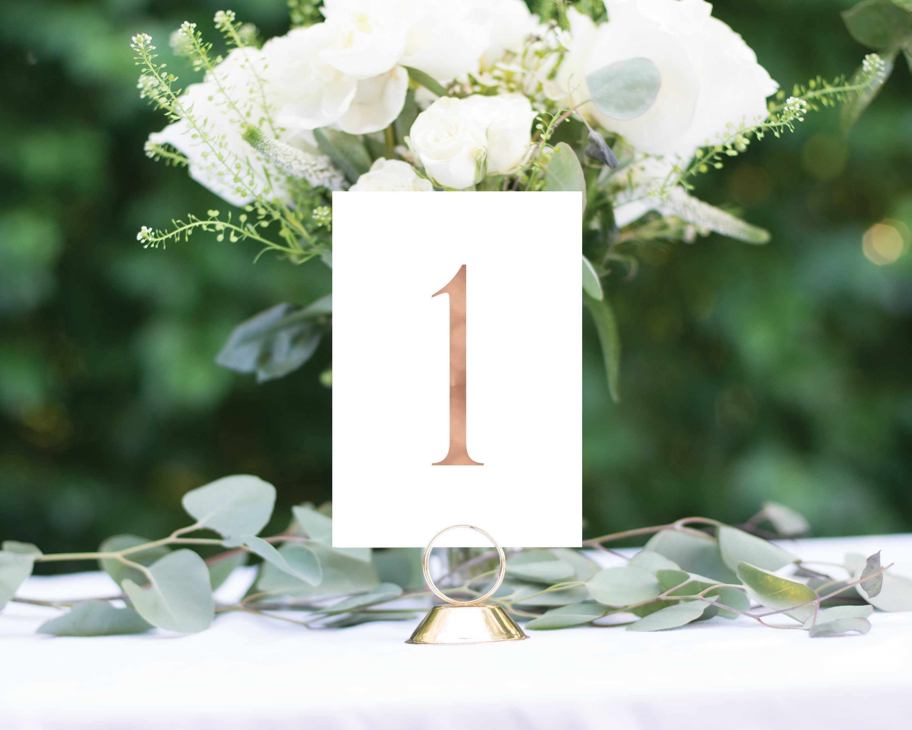 Rose Gold Table Numbers, Wedding Table Numbers, Rustic Table Numbers, Foil Table Numbers, #1101 4x6