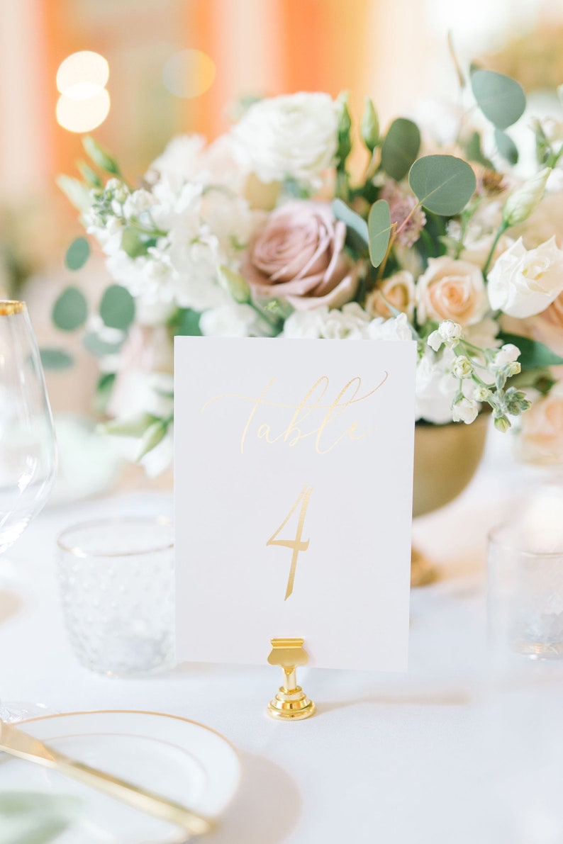 Gold Wedding Table Numbers, Wedding Table Decor, Gold Foil Table Numbers, Wedding Table Numbers, 1174 4x6 image 10