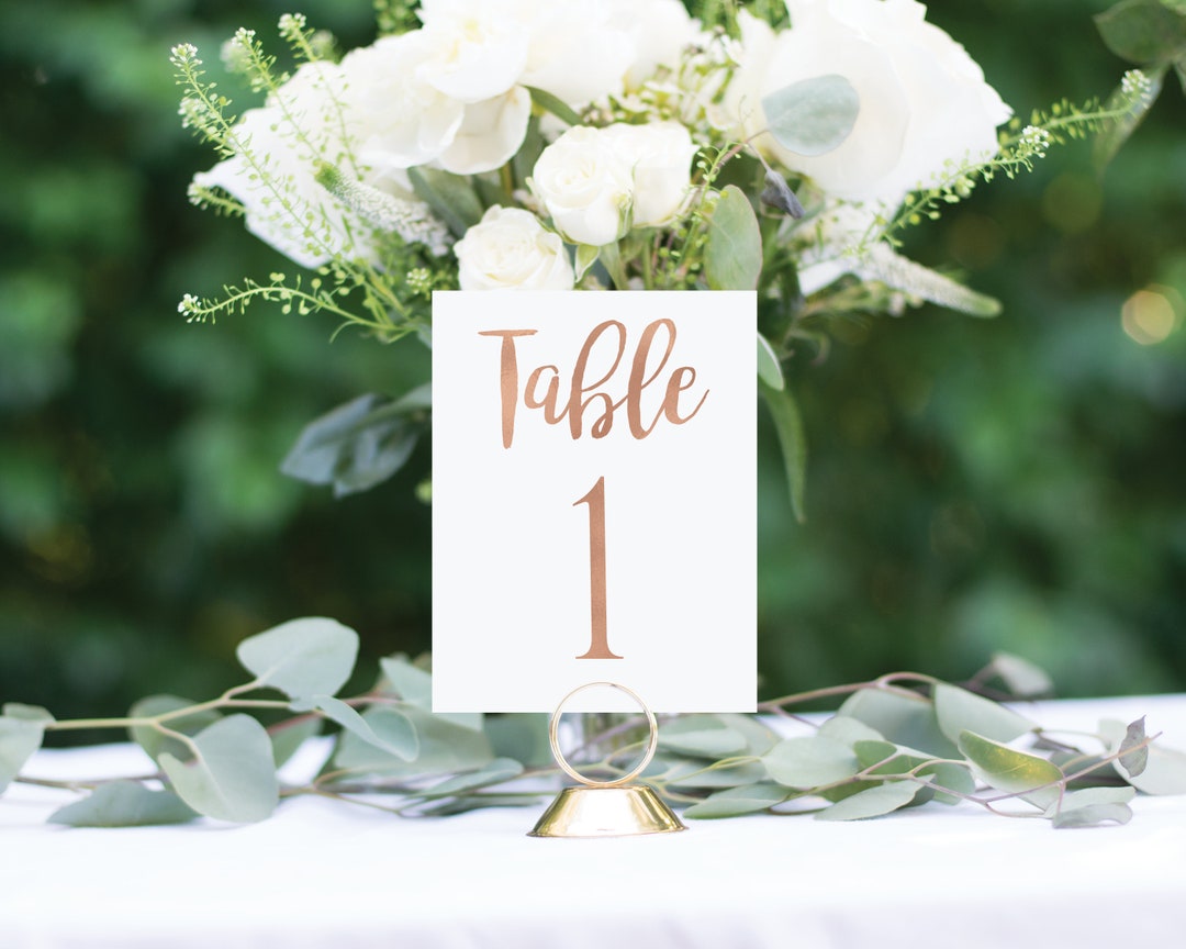 Rose Gold Table Numbers, Wedding Table Numbers, Rustic Table Numbers