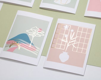 Gold Foil Abstract Thank You Cards: Handmade Stationery Set