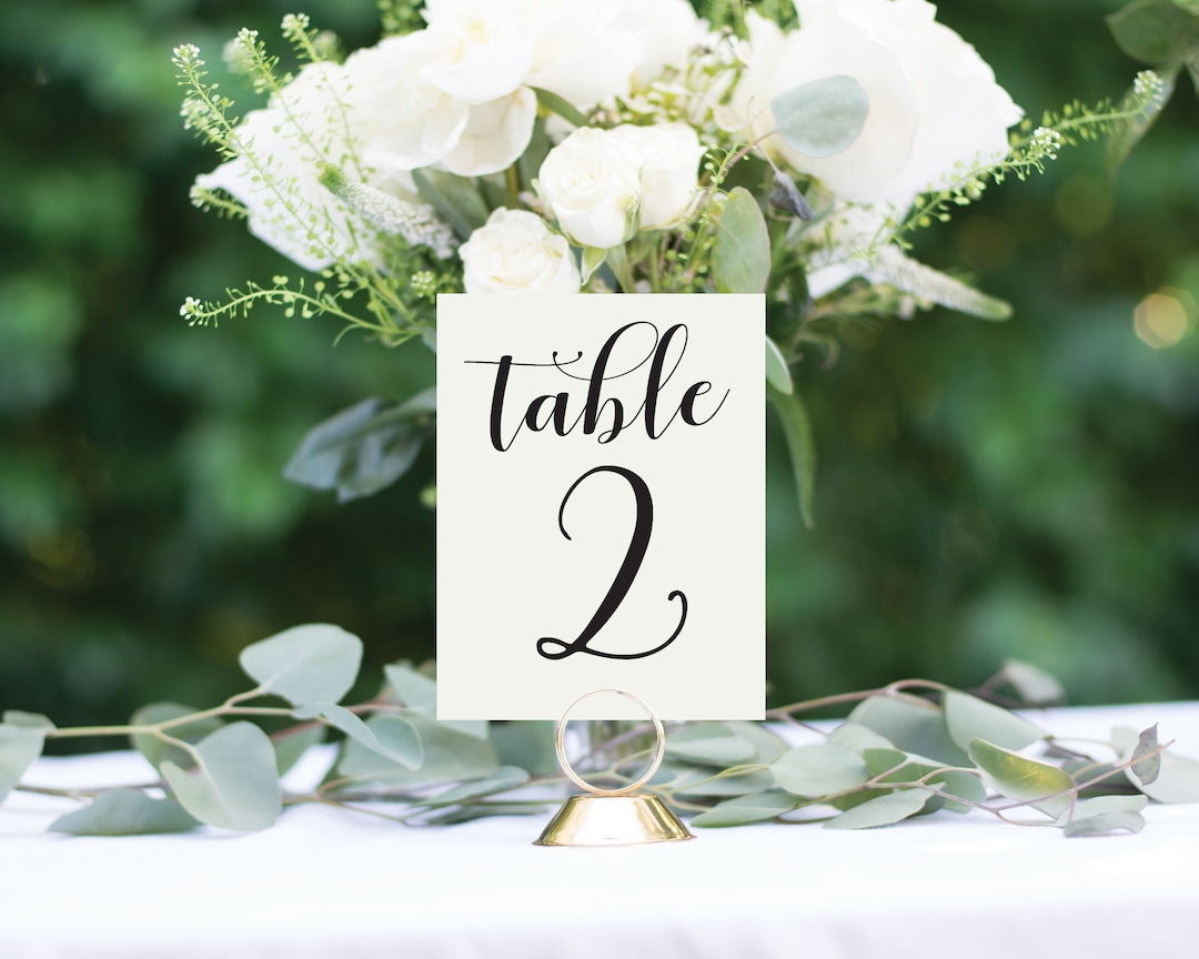 Handmade Elegant Wedding Table Numbers: Rustic Chic Script, 4x6 - Etsy