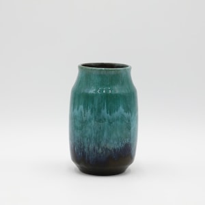 West Germany Vintage Teal Glazed Ceramic Vase