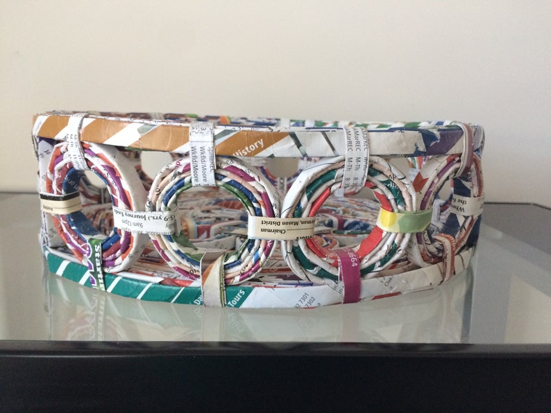 Handmade Recycled Round Paper Basket New Etsy