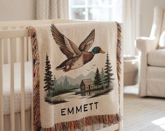 Personalisierte Stockenten Enten Baby Decke Stockenten Nursery Dekor Baby-Dusche-Geschenk Stockenten Enten Baby Name Decke Stockenten Kinderzimmer Geschenk
