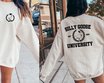 Sweat-shirt Silly Goose, sweat-shirt universitaire Silly Goose, chemise Silly Goose, Silly Goose, pull oie, chemise oie