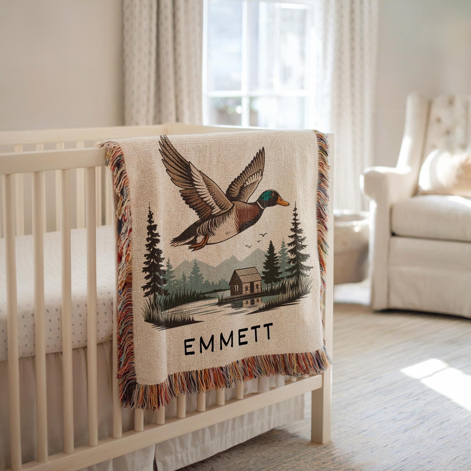 Personalized Mallard Duck Baby Blanket Mallard Duck Nursery Decor Baby ...