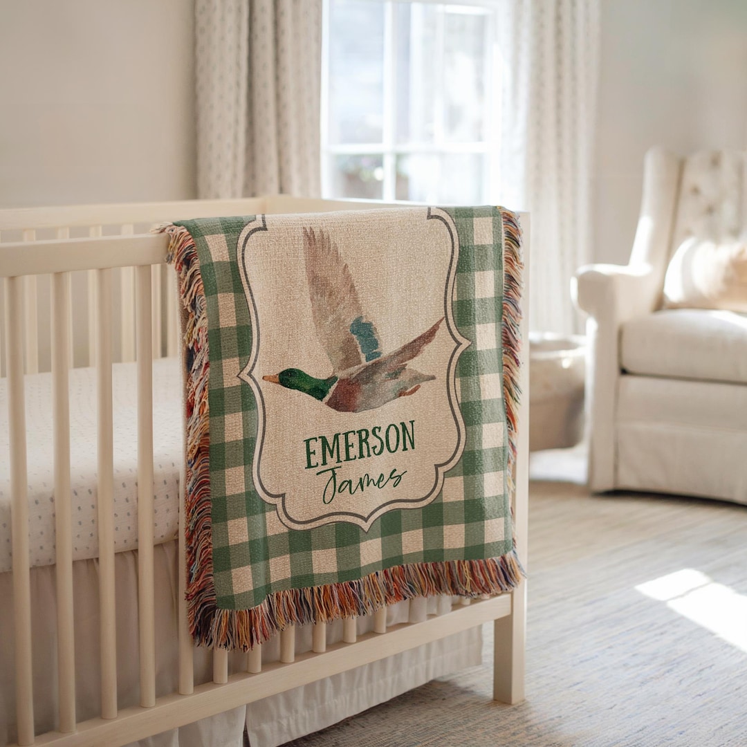 Personalized Mallard Duck Baby Blanket Mallard Duck Nursery Decor Baby ...