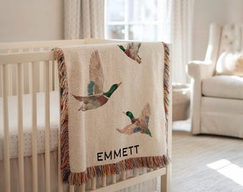 Personalisierte Stockenten Enten Baby Decke Stockenten Nursery Dekor Baby-Dusche-Geschenk Stockenten Enten Baby Name Decke Stockenten Kinderzimmer Geschenk