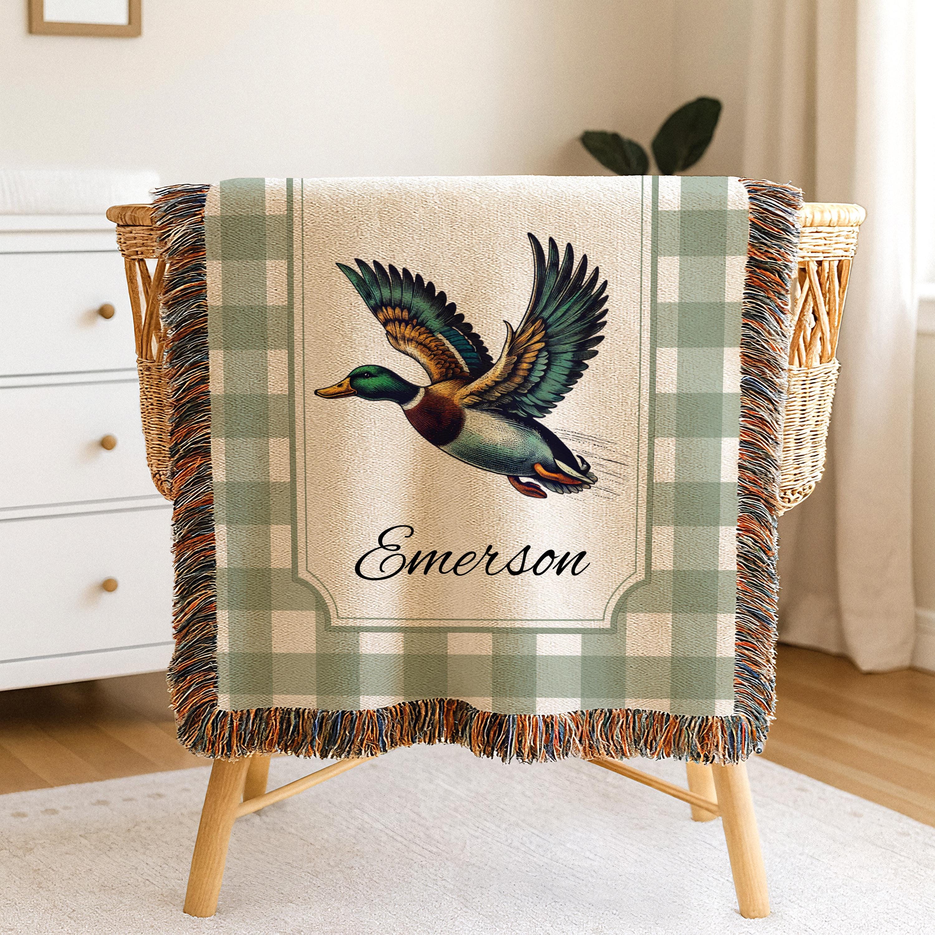 Personalized Mallard Duck Baby Blanket Mallard Duck Nursery Decor Baby ...