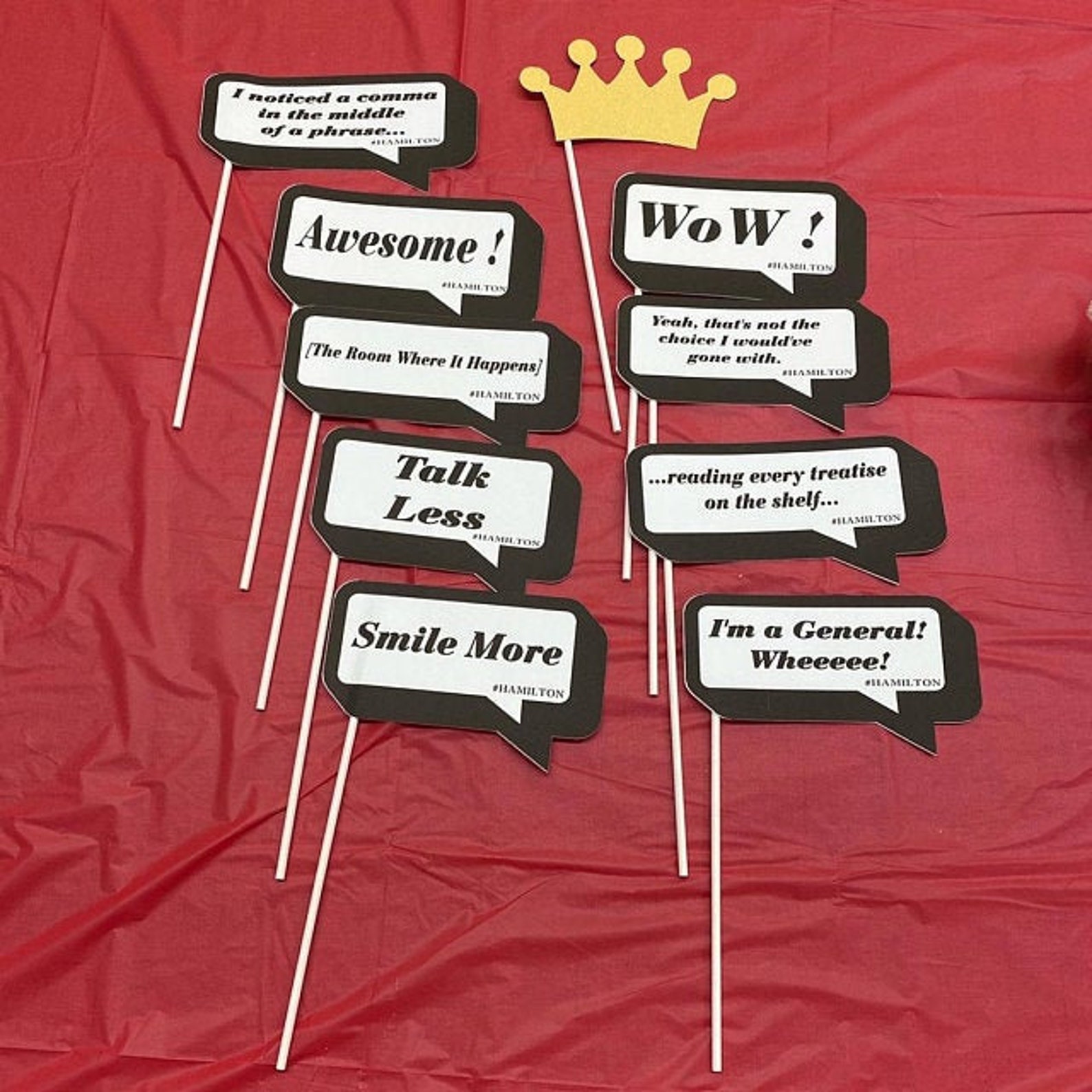 Hamilton Quotes Photo booth Props10 pcs Hamilton Photo Etsy