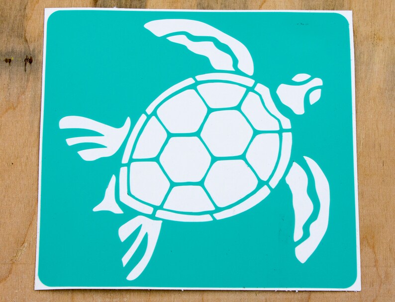 sea turtle reusable stencil self adhesive ocean stencil henna etsy