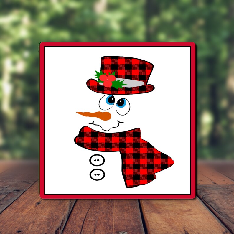 Christmas Wreath Supplies Snowman Wreath Sign Buffalo Plaid Winter Decorations