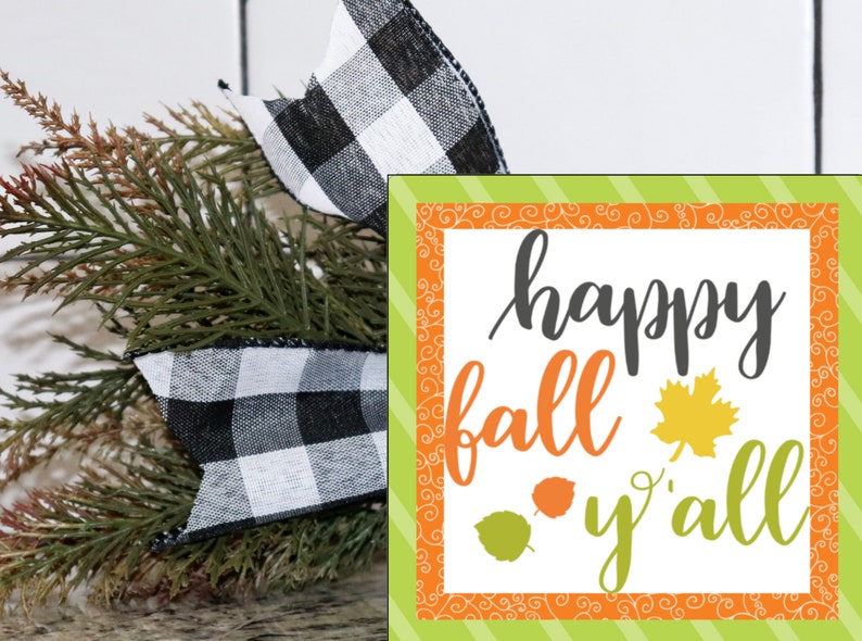 Sign for Autumn Decor Fall Wreath Sign Happy Fall Sign Autumn Sign for Wreaths