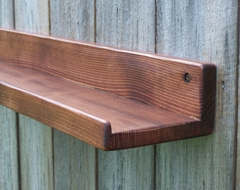 Wide 12", 14", 16", Or 18 Inch Floating ledge Shelf, Picture ledge Shelf, You Choose Your length. Red Oak Finish