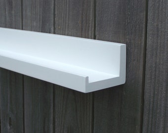 20", 22", 24", or 26 Inch Floating Ledge Shelf, You Choose Your length, Bright White Finish