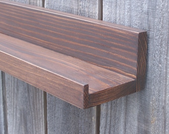 12", 14", 16" or 18 Inch Floating Ledge Shelf, You Choose Your length, Kona Finish