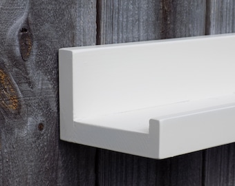 28", 30", 32", or 34 Inches Floating Ledge Shelf, Choose Your length. Heirloom White Finish