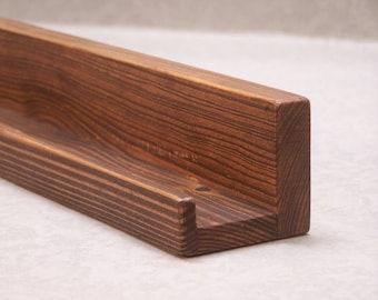 Ultra Narrow 12", 14", 16" or 18 Inches Floating ledge Shelf, Picture ledge, You Choose Your length. Kona Finish