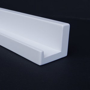 Ultra Narrow 28", 30", 32", 34 Inch Floating ledge Shelf, Picture ledge Shelf, You Choose length, Bright White Finish